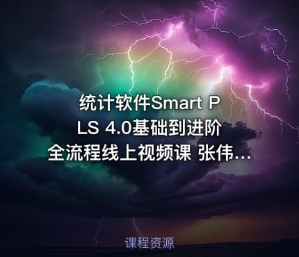 统计软件Smart PLS 4.0基础到进阶全流程线上视频课 张伟豪量化学院