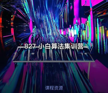 827 小白算法集训营