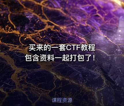 买来的一套CTF教程 包含资料一起打包了！