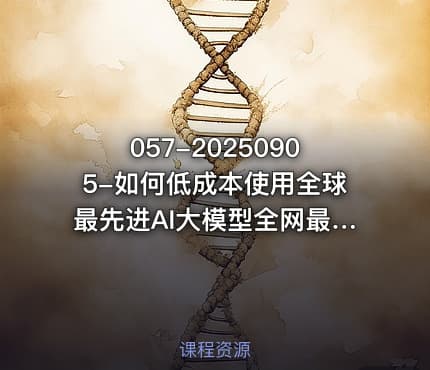 057-20250905-如何低成本使用全球最先进AI大模型全网最全指南更多资源