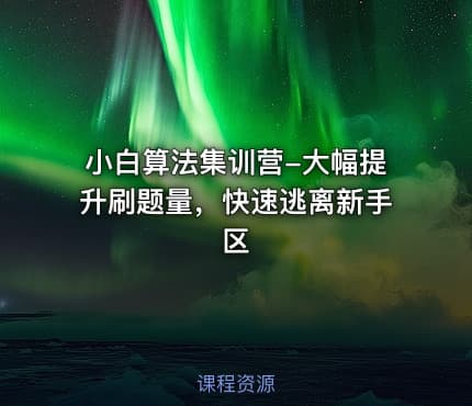 小白算法集训营-大幅提升刷题量，快速逃离新手区