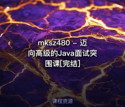 mksz480 - 迈向高级的Java面试突围课[完结]