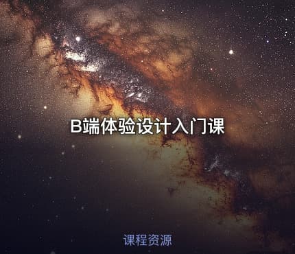 B端体验设计入门课