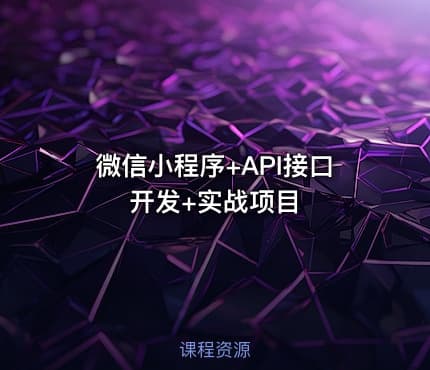微信小程序+API接口开发+实战项目
