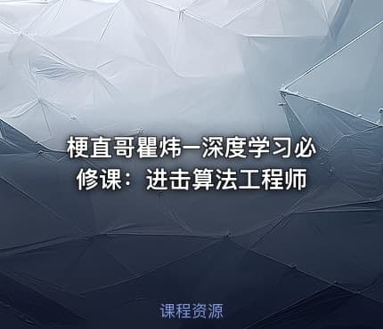 梗直哥瞿炜–深度学习必修课：进击算法工程师