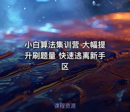 小白算法集训营 大幅提升刷题量 快速逃离新手区