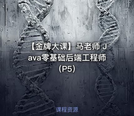 【金牌大课】马老师 Java零基础后端工程师（P5）