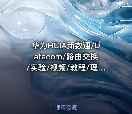 华为HCIA新数通/Datacom/路由交换/实验/视频/教程/理论+实战讲解