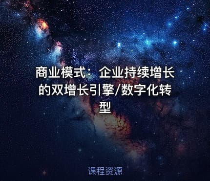 商业模式：企业持续增长的双增长引擎/数字化转型
