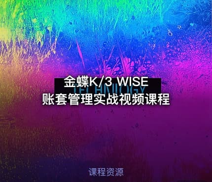 金蝶K/3 WISE 账套管理实战视频课程