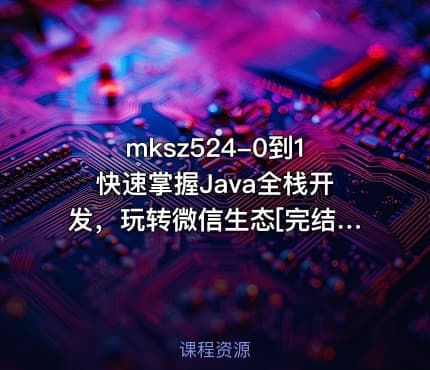 mksz524-0到1快速掌握Java全栈开发，玩转微信生态[完结]