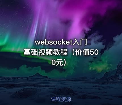 websocket入门基础视频教程（）