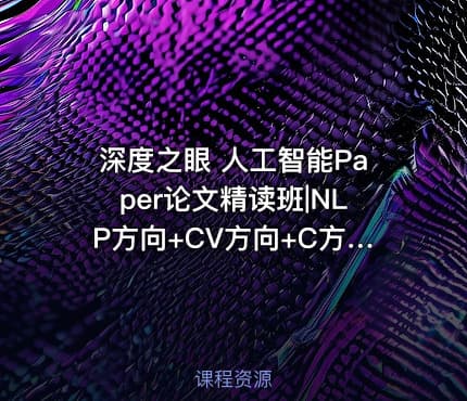 深度之眼 人工智能Paper论文精读班|NLP方向+CV方向+C方向