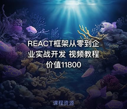 REACT框架从零到企业实战开发 视频教程 价值11800