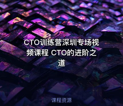 CTO训练营深圳专场视频课程 CTO的进阶之道
