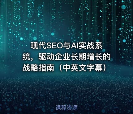 现代SEO与AI实战系统，驱动企业长期增长的战略指南（中英文字幕）