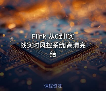 Flink 从0到1实战实时风控系统|高清完结