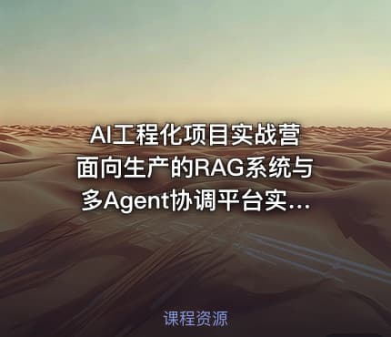 AI工程化项目实战营 面向生产的RAG系统与多Agent协调平台实战