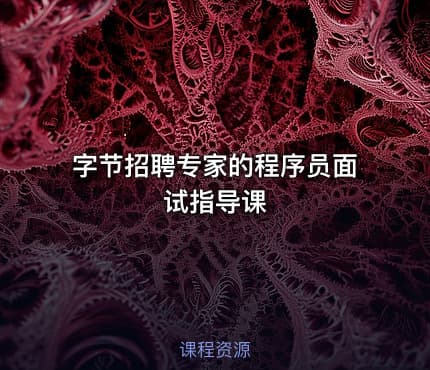 字节招聘专家的程序员面试指导课