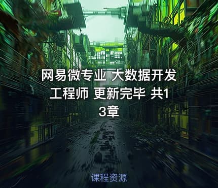 网易微专业 大数据开发工程师 更新完毕 共13章