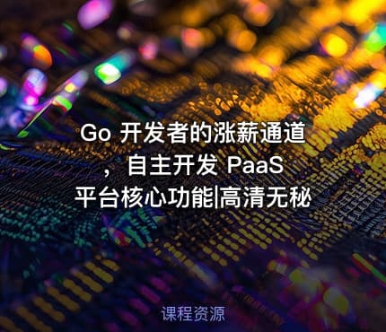 Go 开发者的涨薪通道，自主开发 PaaS 平台核心功能|高清无秘