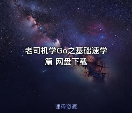 老司机学Go之基础速学篇 网盘下载