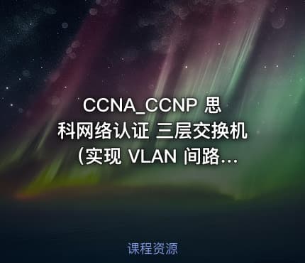 CCNA_CCNP 思科网络认证 三层交换机（实现 VLAN 间路由；HSRP 实现网关冗余）
