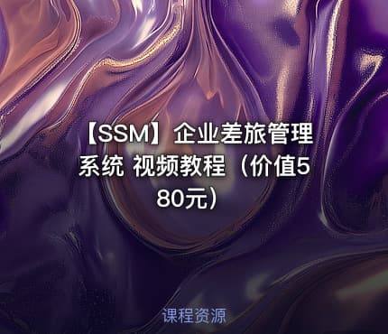 【SSM】企业差旅管理系统 视频教程（）