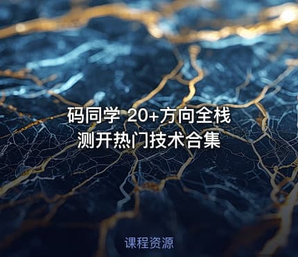 码同学 20+方向全栈测开热门技术合集