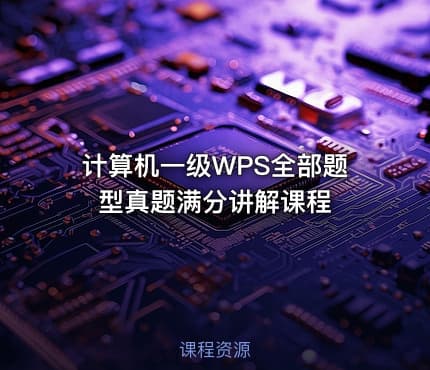 计算机一级WPS全部题型真题满分讲解课程
