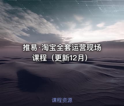 推易·淘宝全套运营现场课程（更新12月）