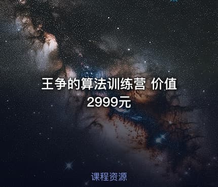 王争的算法训练营 价值2999元