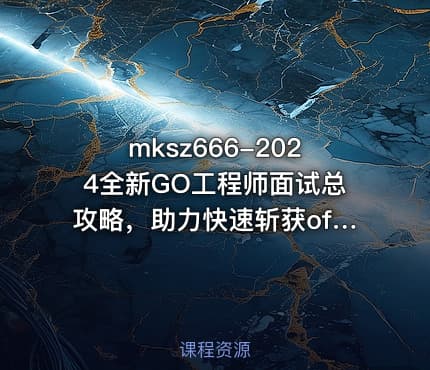 mksz666-2024全新GO工程师面试总攻略，助力快速斩获offer（21章完结）