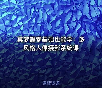 莫梦醒零基础也能学：多风格人像摄影系统课