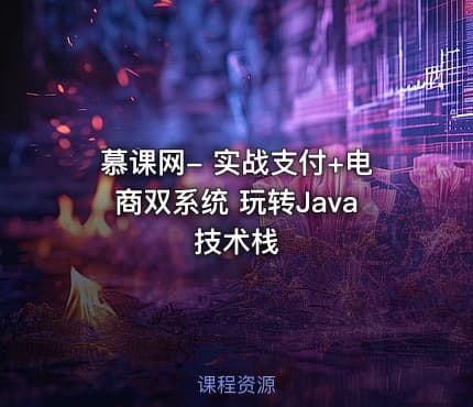 慕课网- 实战支付+电商双系统 玩转Java技术栈