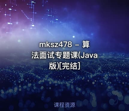 mksz478 - 算法面试专题课(Java版)[完结]
