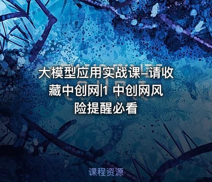 大模型应用实战课-请收藏中创网|1 中创网风险提醒必看