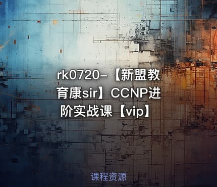 【新盟教育康sir】CCNP进阶实战课【vip】
