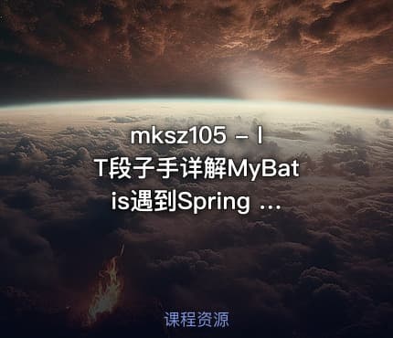 mksz105 - IT段子手详解MyBatis遇到Spring 秒学Java SSM开发大众点评