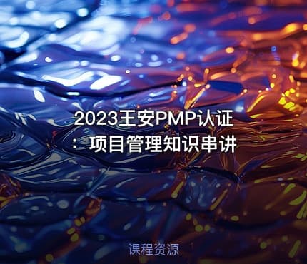 2023王安PMP认证：项目管理知识串讲