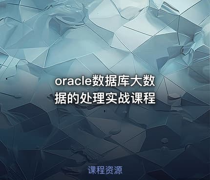 oracle数据库大数据的处理实战课程