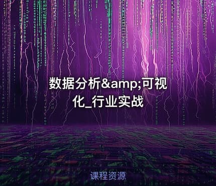 数据分析&amp;可视化_行业实战