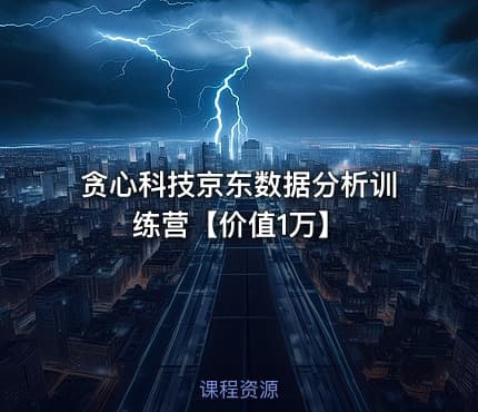 贪心科技京东数据分析训练营【价值1万】