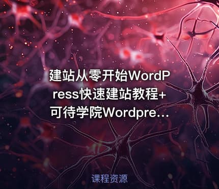 建站从零开始WordPress快速建站教程+可待学院Wordpress网站建设和优化教程