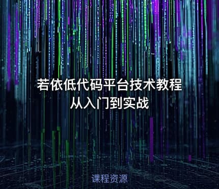 若依低代码平台技术教程从入门到实战