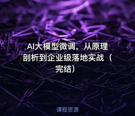 AI大模型微调，从原理剖析到企业级落地实战（完结）