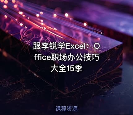 跟李锐学Excel：Office职场办公技巧大全15季