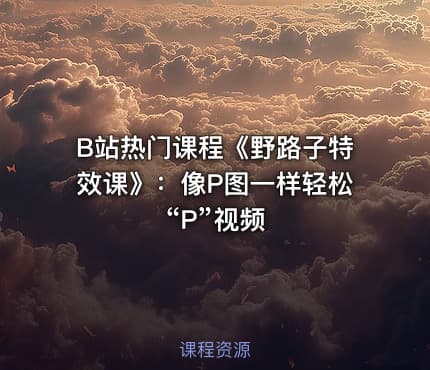 B站热门课程《野路子特效课》：像P图一样轻松“P”视频