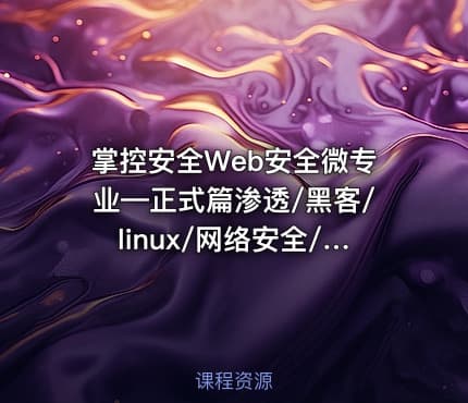 掌控安全Web安全微专业—正式篇渗透/黑客/linux/网络安全/攻防/漏洞/kali