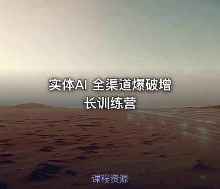 实体AI 全渠道爆破增长训练营